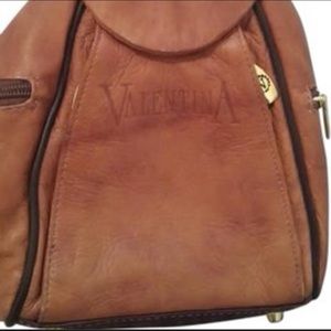 Valentina mini brown leather back pack purse